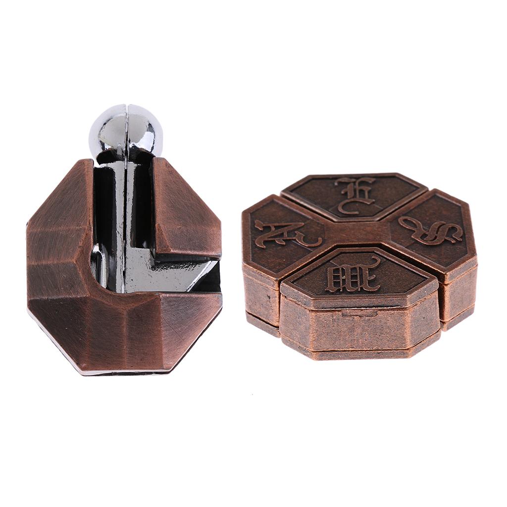 2pcs Puzzle Classic Metal Brain Teaser IQ Test Toy for Adults Children