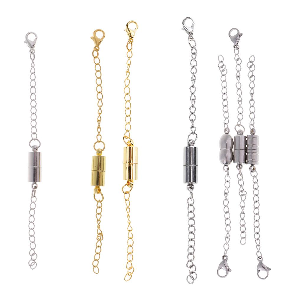 7 Sets Jewelry Making Magnetic Hooks Lobster Clasps Necklace Extenders Chain