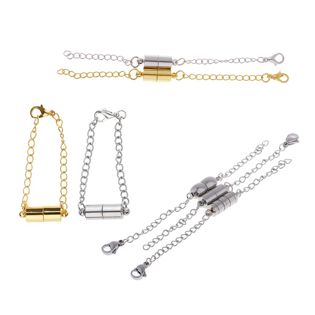 7 Sets Jewelry Making Magnetic Hooks Lobster Clasps Necklace Extenders Chain
