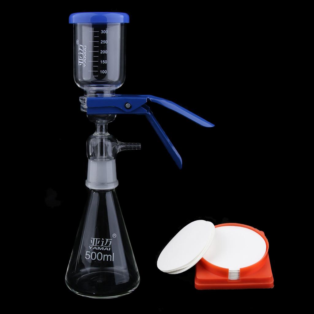 500ml Filtration Apparatus Vacuum Unit + 50pcs Nylon Filter Membranes 0.45um