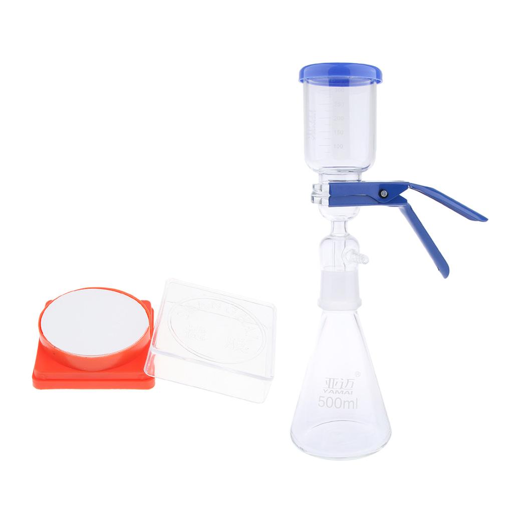 500ml Filtration Apparatus Vacuum Unit + 50pcs Nylon Filter Membranes 0.22um