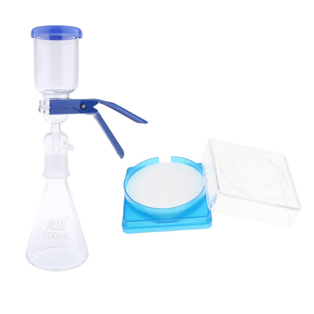 500ml Filtration Apparatus Vacuum Unit + 50pcs Water Filter Membranes 0.22um