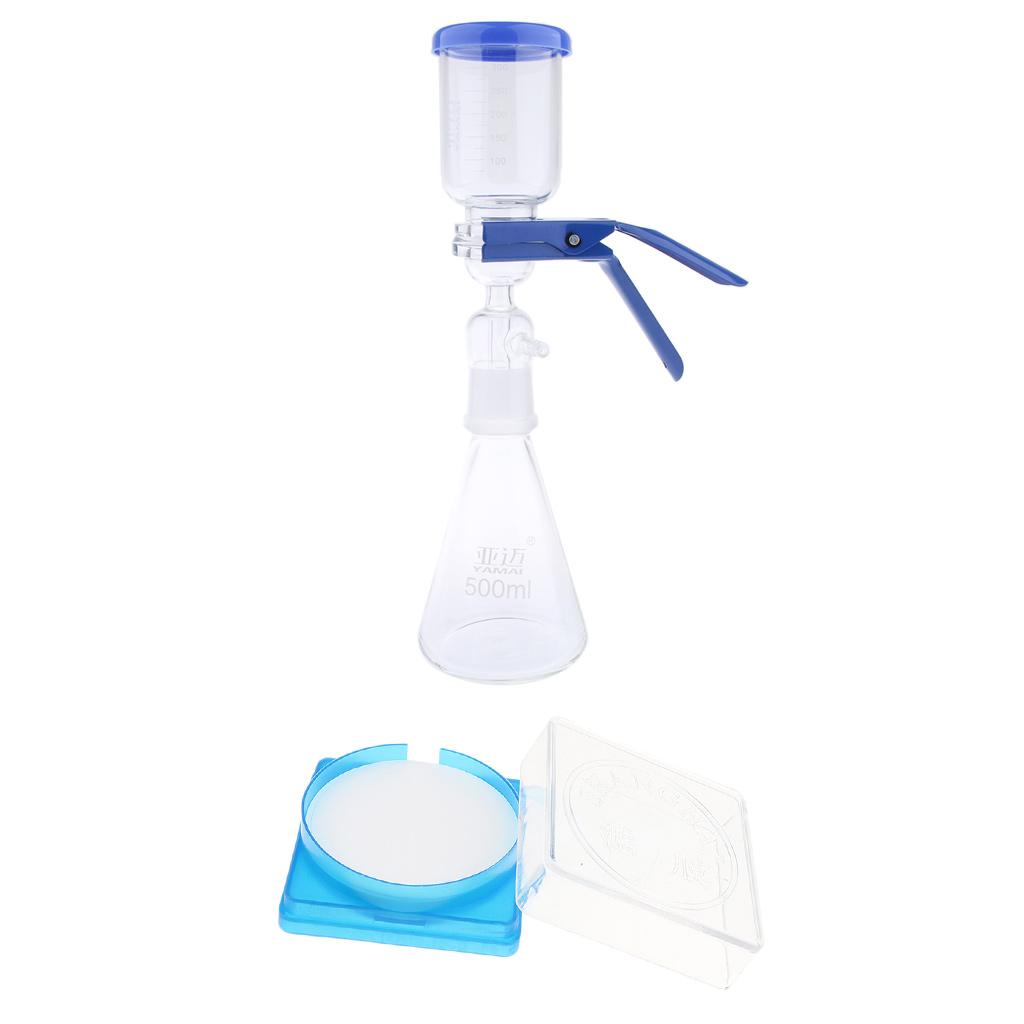 500ml Filtration Apparatus Vacuum Unit + 50pcs Water Filter Membranes 0.22um