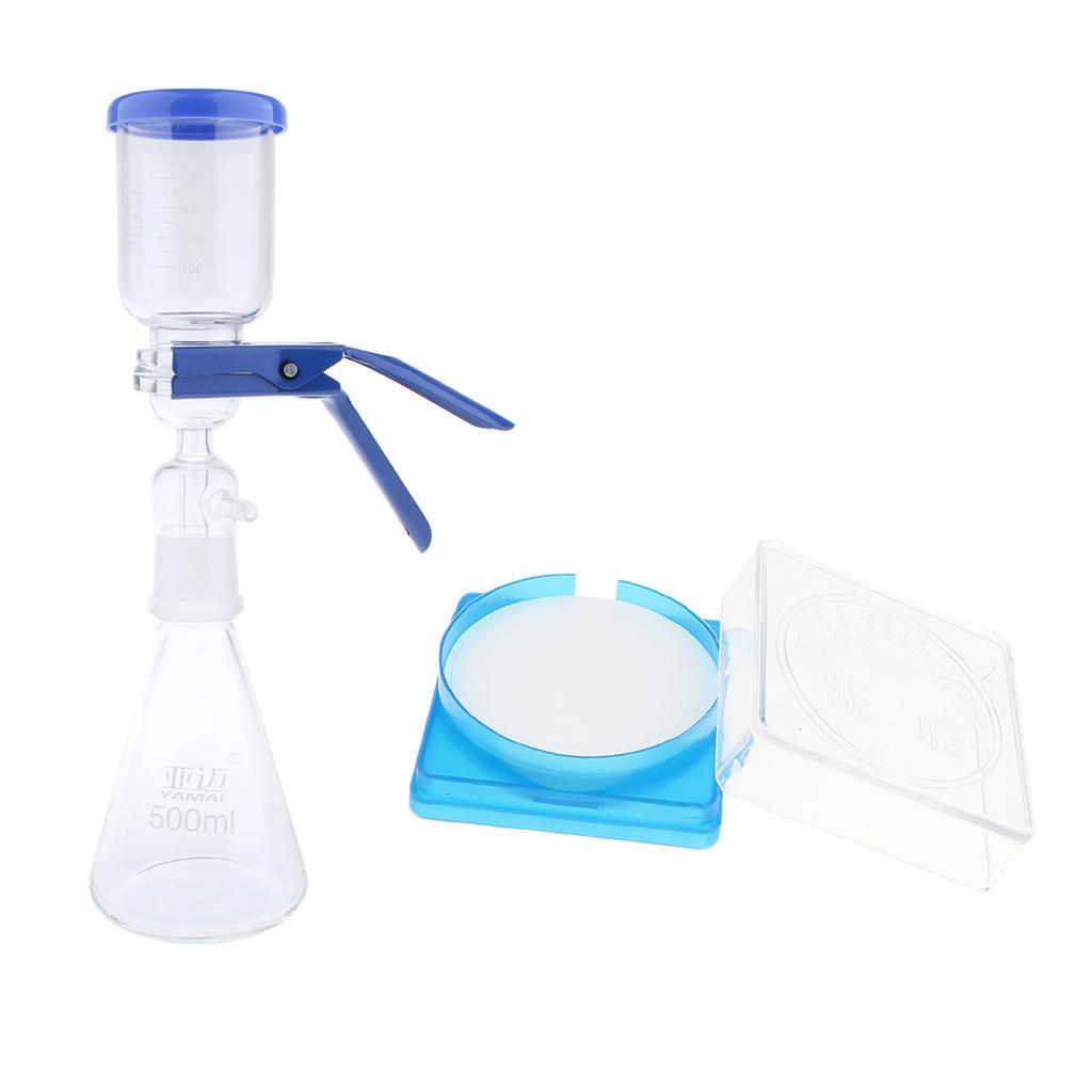 500ml Filtration Apparatus Vacuum Unit + 50pcs Water Filter Membranes 0.22um