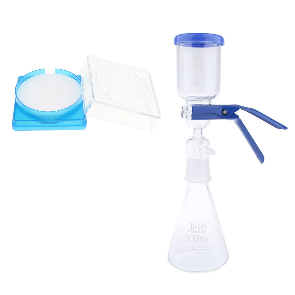 500ml Filtration Apparatus Vacuum Unit + 50pcs Water Filter Membranes 0.45um