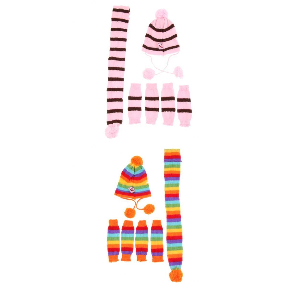 2 Set Small Dog Hat+Scarf+Socks Pet Puppy Cute Keep Warm M