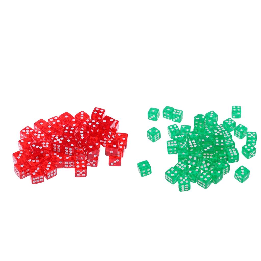 100pcs 12mm Acrylic Dice Die RPG Board Game Bar KTV Entertainment Supply