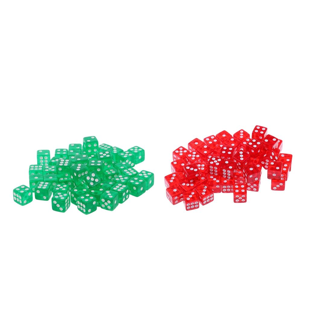 100pcs 12mm Acrylic Dice Die RPG Board Game Bar KTV Entertainment Supply