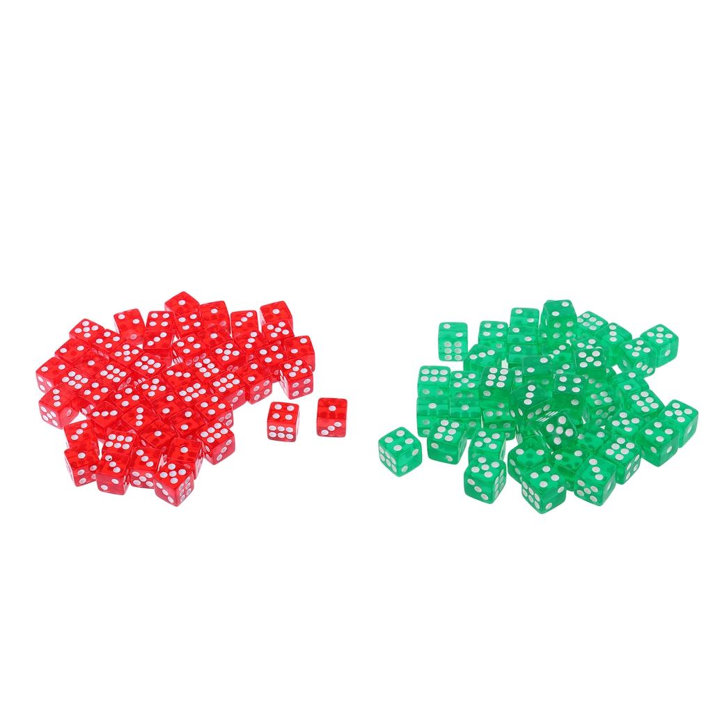 100pcs 12mm Acrylic Dice Die RPG Board Game Bar KTV Entertainment Supply