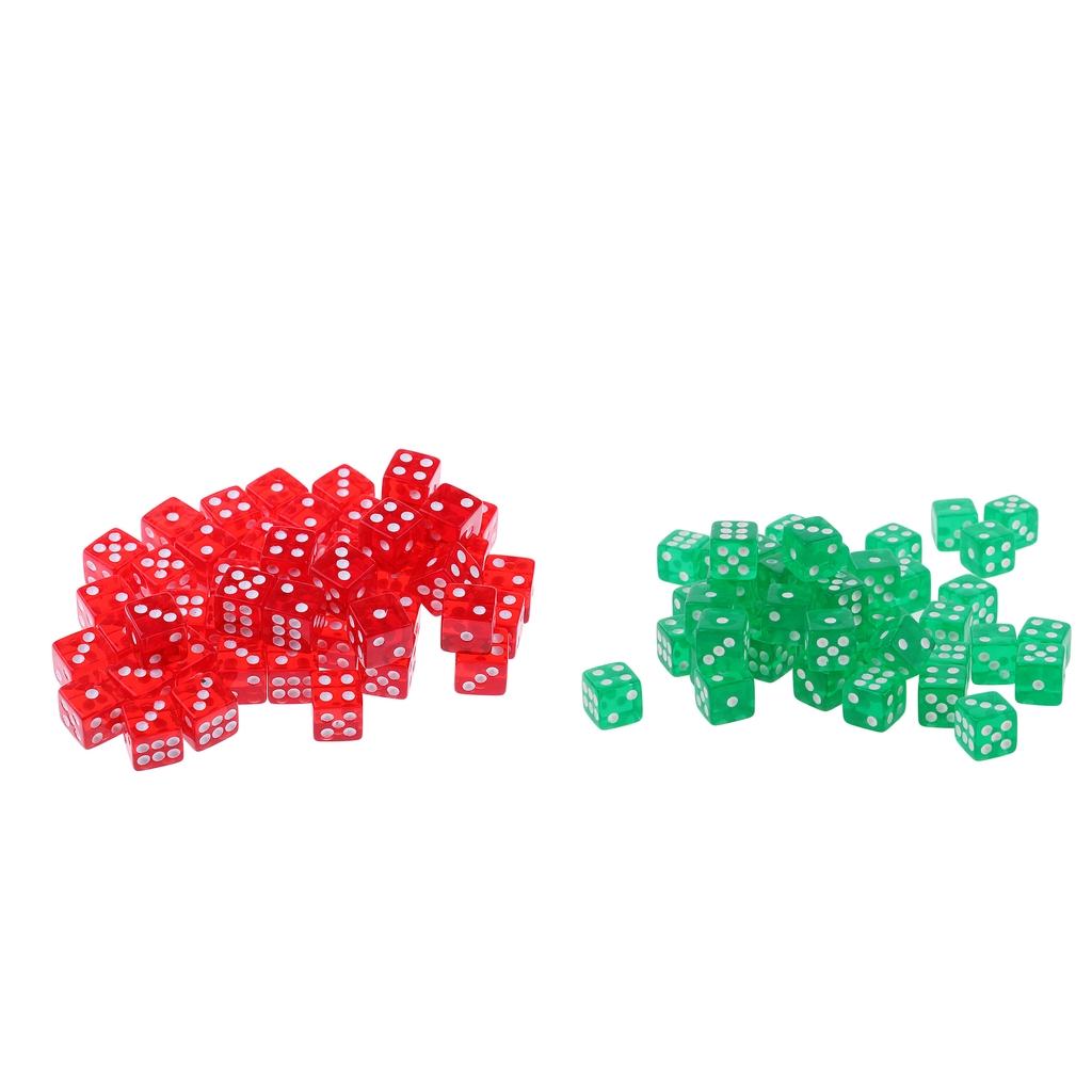 100pcs 12mm Acrylic Dice Die RPG Board Game Bar KTV Entertainment Supply