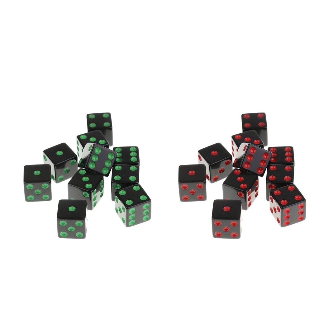 20 Pieces/Set Plastic Dice D6 6 Sided Dotted Dice Toy for D&D DND RPG Props