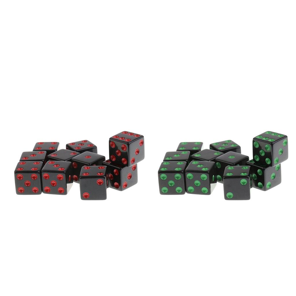 20 Pieces/Set Plastic Dice D6 6 Sided Dotted Dice Toy for D&D DND RPG Props