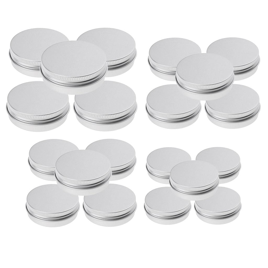 26 Pieces Mixed Size Aluminium Lip Balm Empty Pot Jar Tin Container Box Case