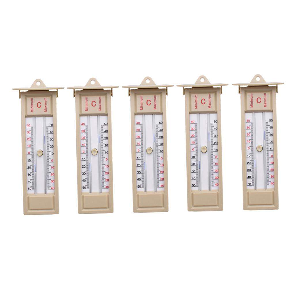 5pcs Wall Thermometer Indoor/Outdoor Greenhouse Max Min Temperature Gauge