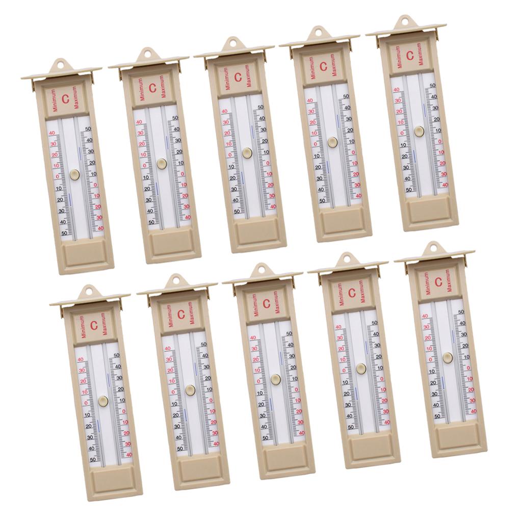 10pcs Wall Thermometer Indoor/Outdoor Greenhouse Max Min Temperature Gauge