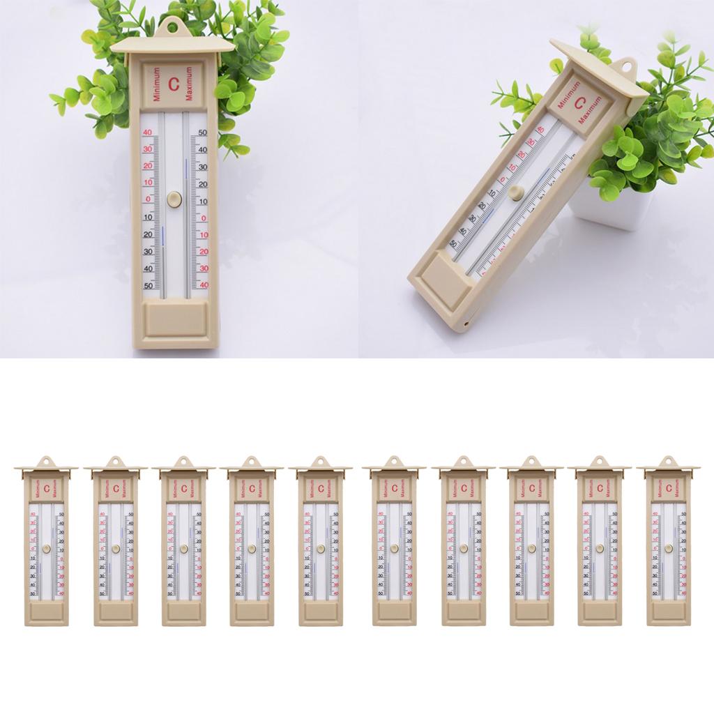10pcs Wall Thermometer Indoor/Outdoor Greenhouse Max Min Temperature Gauge