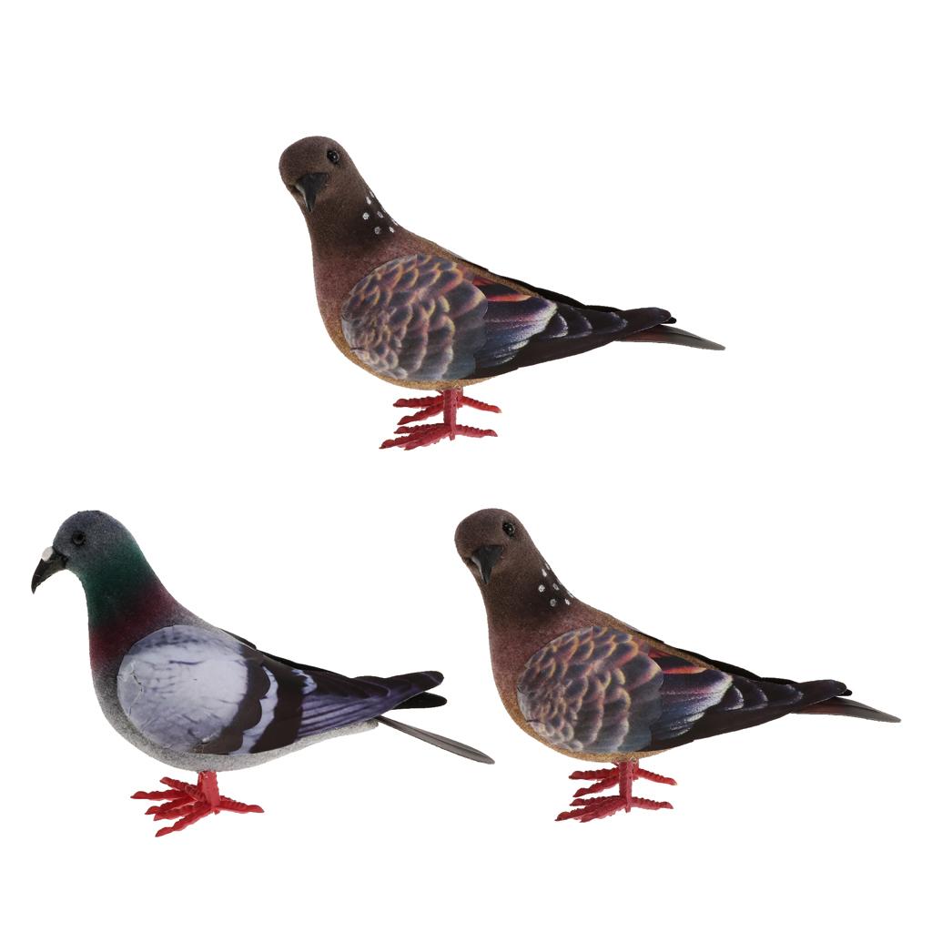 3x Fake Artificial Feather Foam Doves Birds Wedding Decor Venue Ornaments