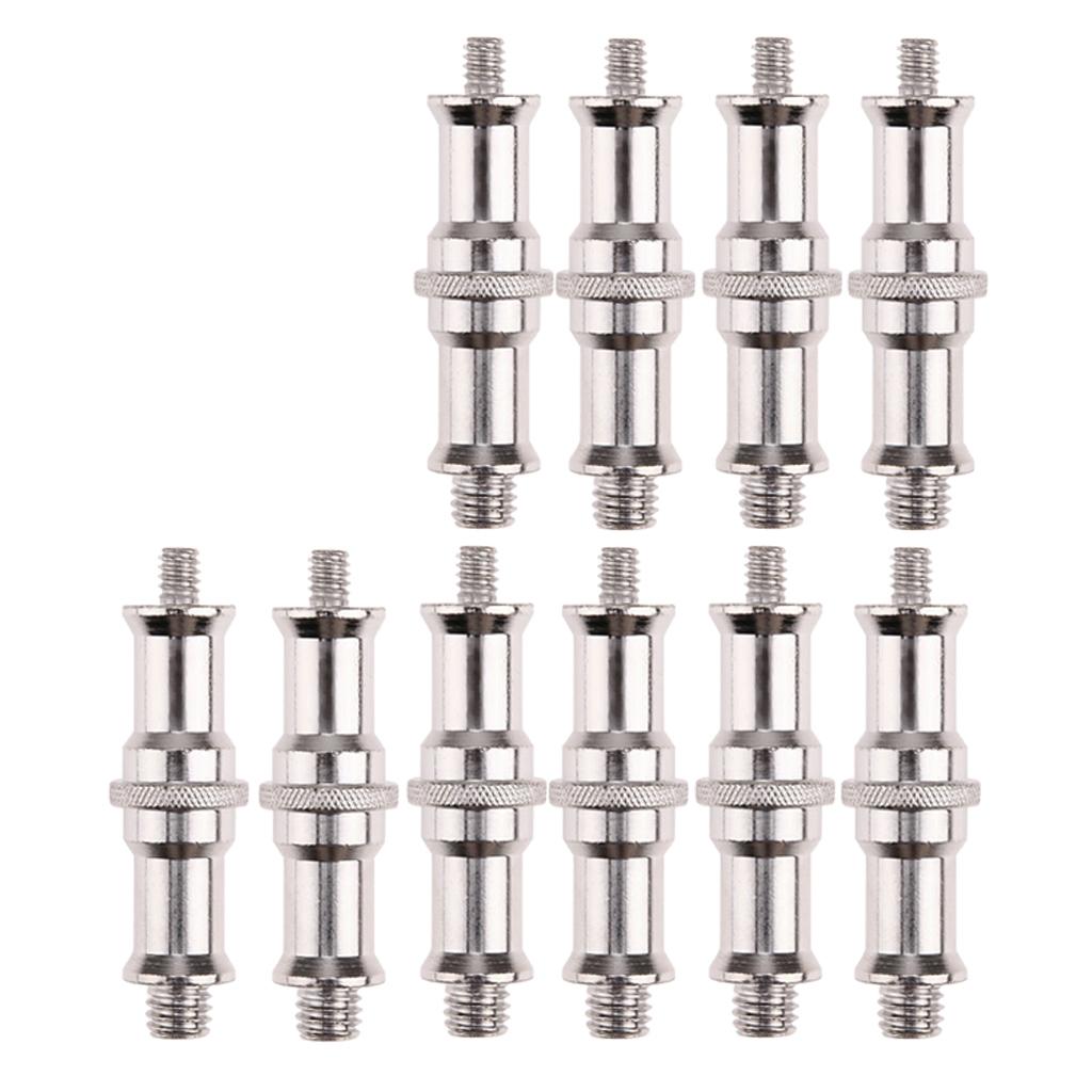 10Pieces 1/4 to 3/8" Spigot Stud Screw Tripod Adapter for Flash Light Stand"