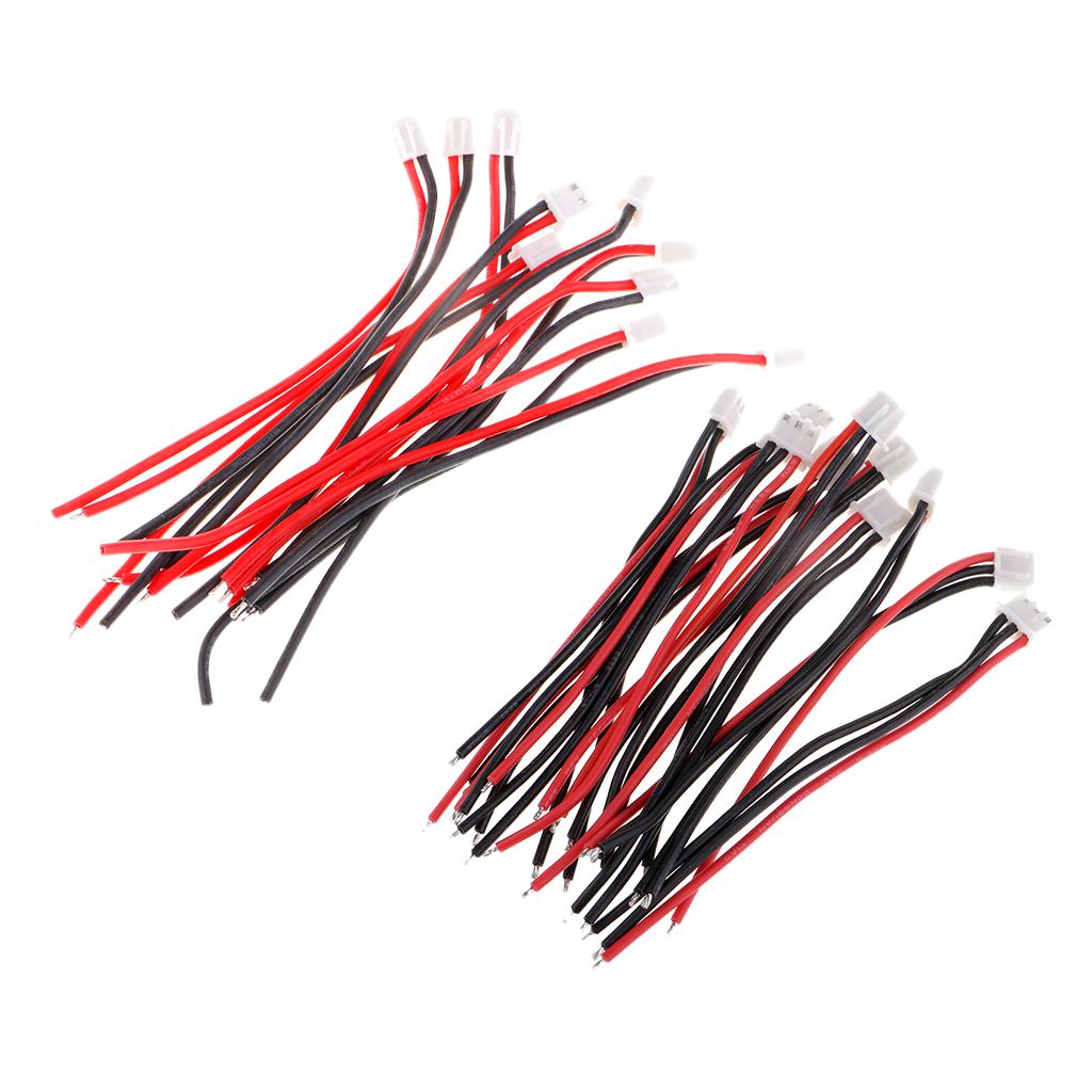 20Pcs 10cm Silicone JST-XH Balance Charge Cable 22AWG for Lipo Battery 1S 2S