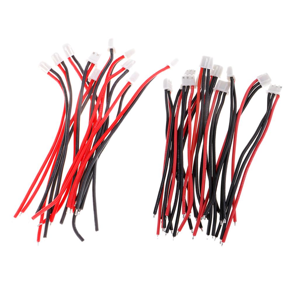 20Pcs 10cm Silicone JST-XH Balance Charge Cable 22AWG for Lipo Battery 1S 2S