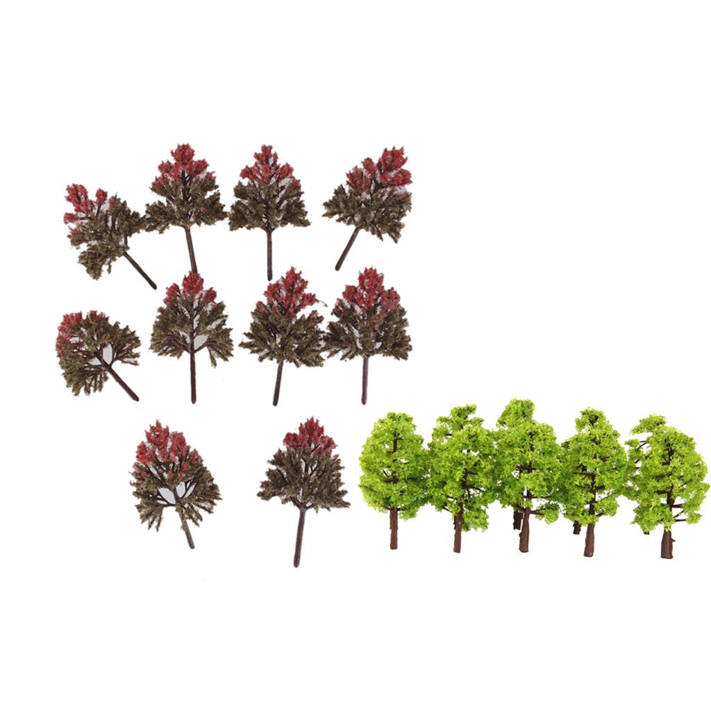 30Piece HO OO Scale Painted Tree Models for Railway Diorama Architecture DIY