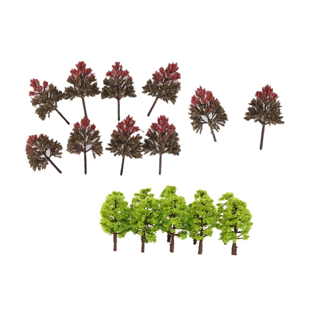 30Piece HO OO Scale Painted Tree Models for Railway Diorama Architecture DIY