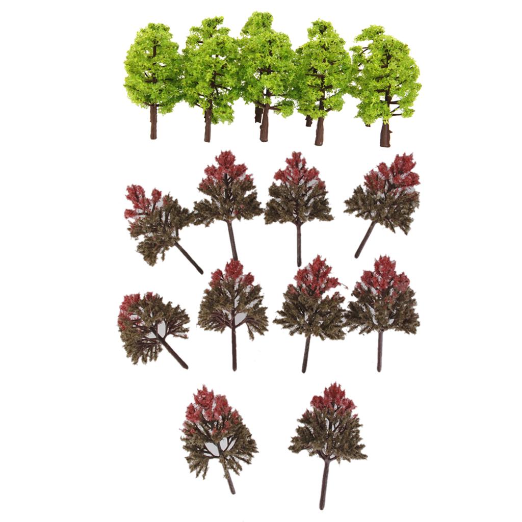 30Piece HO OO Scale Painted Tree Models for Railway Diorama Architecture DIY