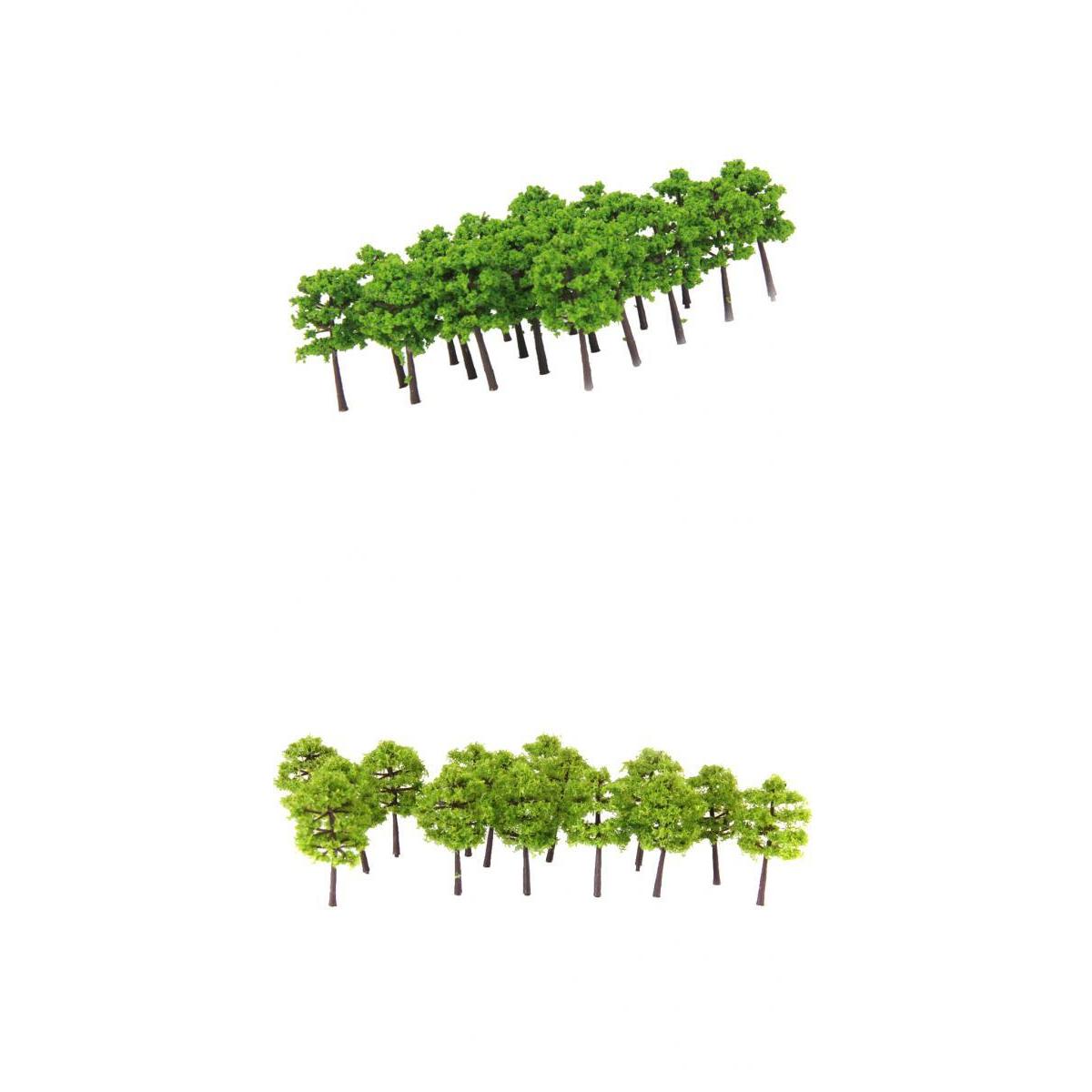 80Piece 1/250 N Scale Green Painted Tree Models for Diorama Architecture DIY