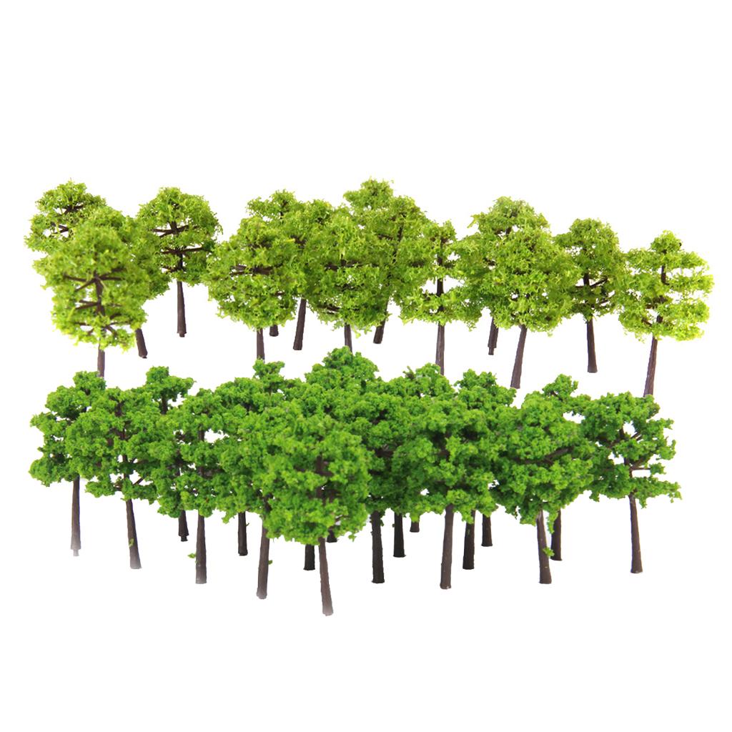 80Piece 1/250 N Scale Green Painted Tree Models for Diorama Architecture DIY