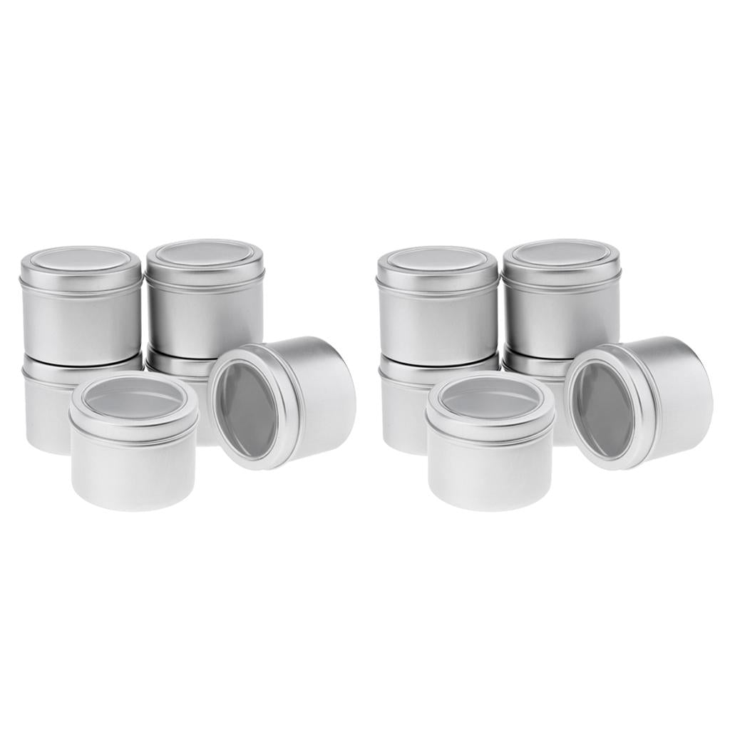 12Pcs Aluminum Round Tin,Jar,Bottle,Can,Storage Container With Screw Lid
