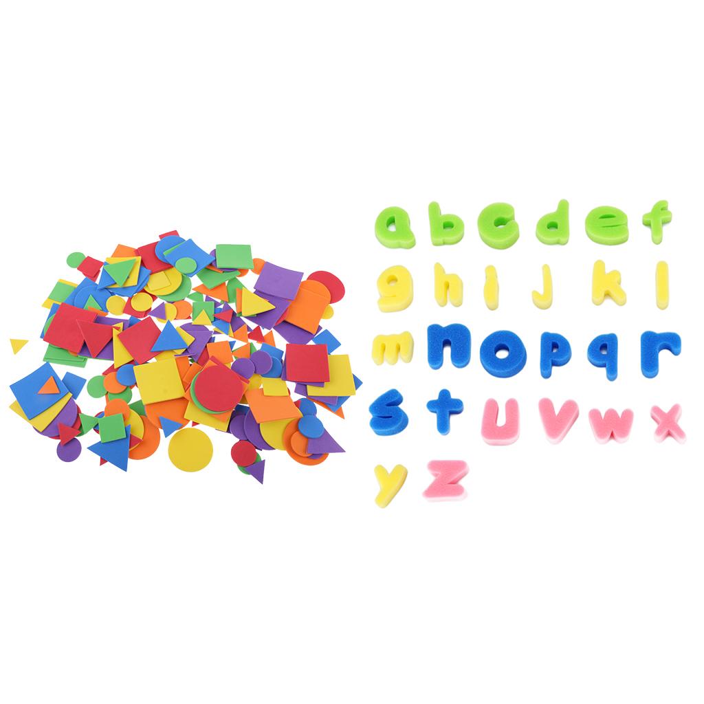 226x Geometric Shape Stickers Sponge Letters Kid Toy DIY Scrapbooking Crafts