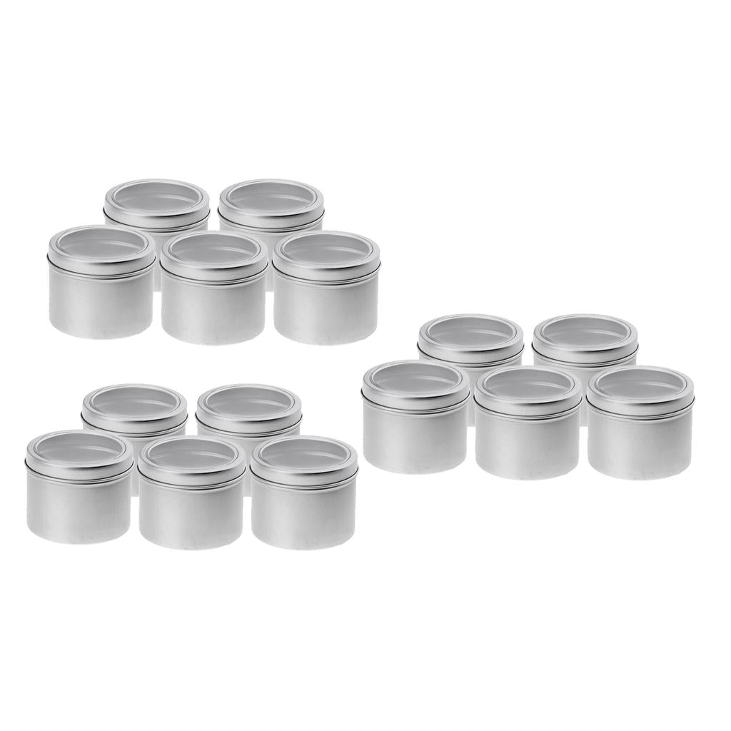 15x 100ml Aluminium Tin Lip Balm Tin Pot Cosmetic Cream Jar Bottle Container 65x50mm