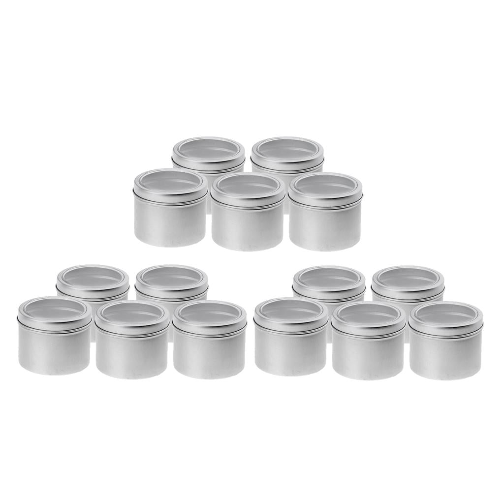 15x 100ml Aluminium Tin Lip Balm Tin Pot Cosmetic Cream Jar Bottle Container 65x50mm