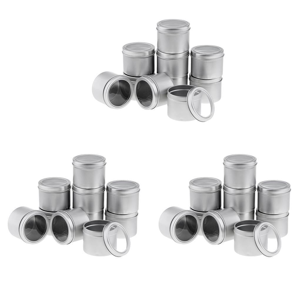 15x 100ml Aluminium Tin Lip Balm Tin Pot Cosmetic Cream Jar Bottle Container 65x50mm