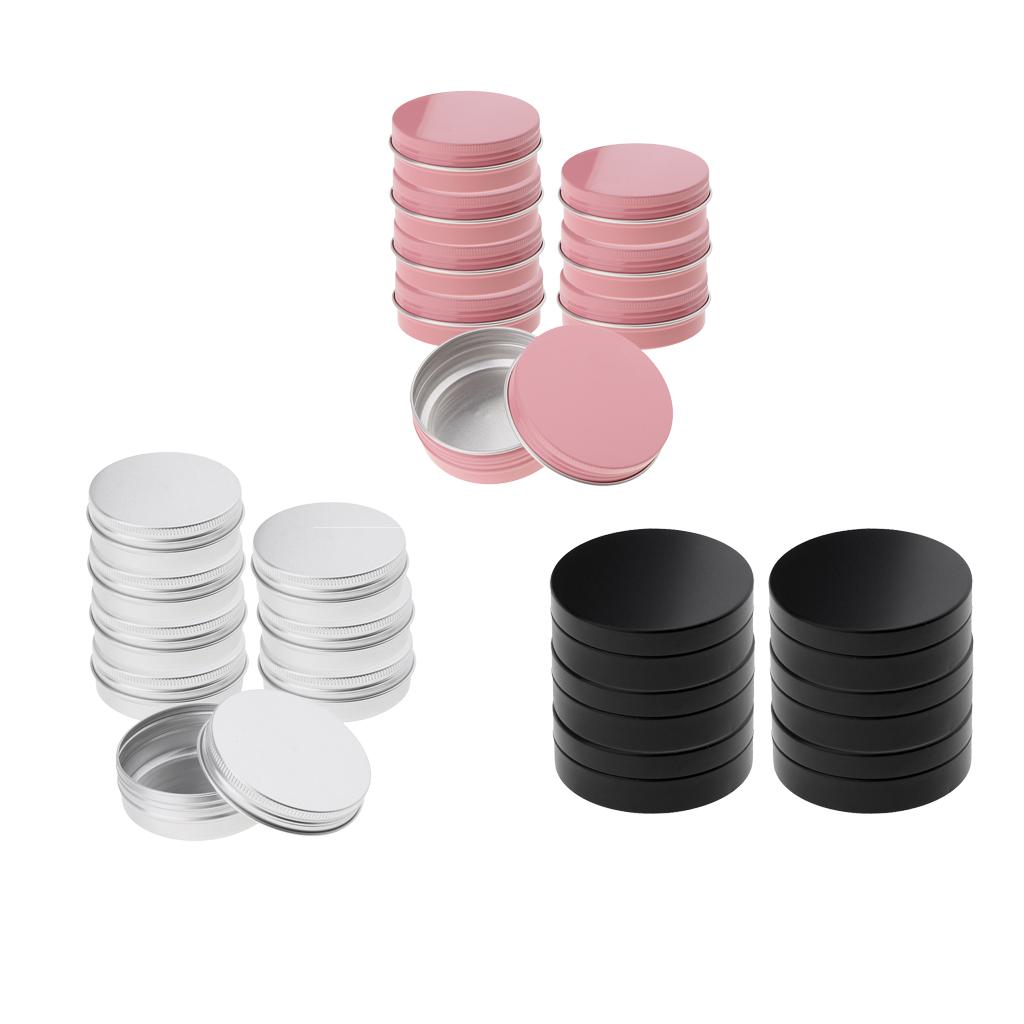 22x Aluminum Cosmetic Pot Jar Travels Tin Container Box Screw Lid 60ml+100ml