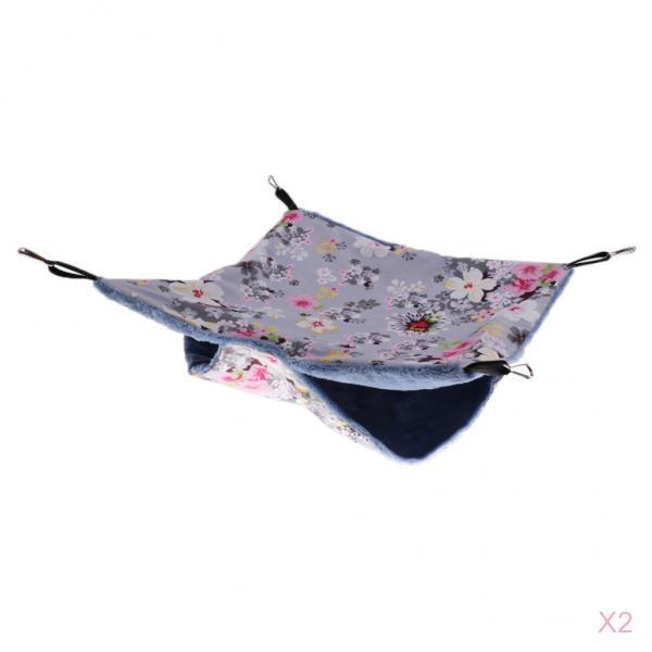 2pcs Pet Hamster Parrot Ferret Rabbit Squirrel Hammock Hanging Bed Mat