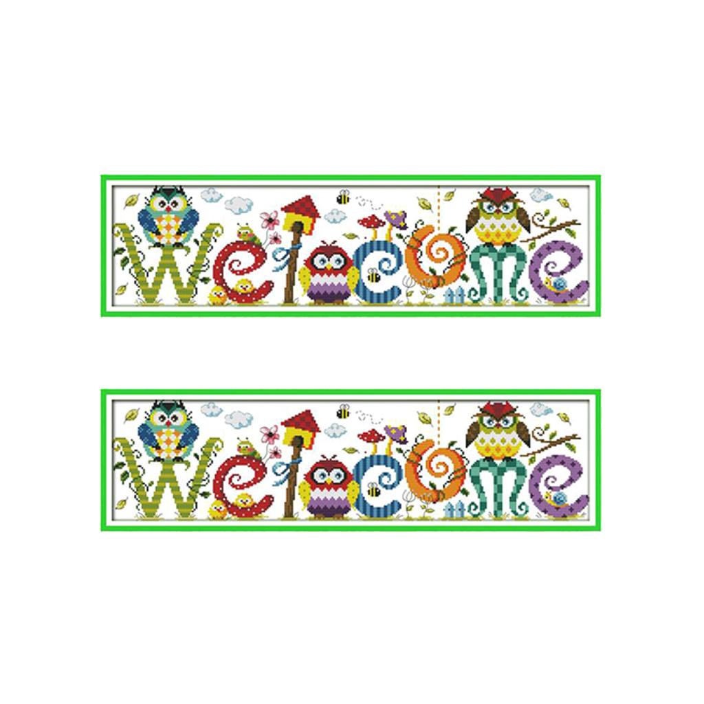 2pcs/set Cross Stitch Patterns DIY Hand Crafts for Adults Kids - Cute Owl