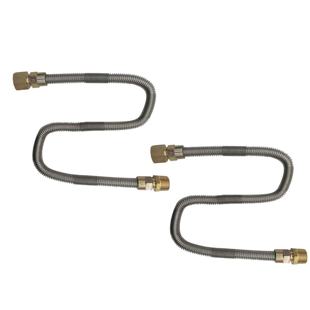 2pcs 1/2 Non-Whistle Flexible Flex Gas Line Connector Kit for NG or LP "