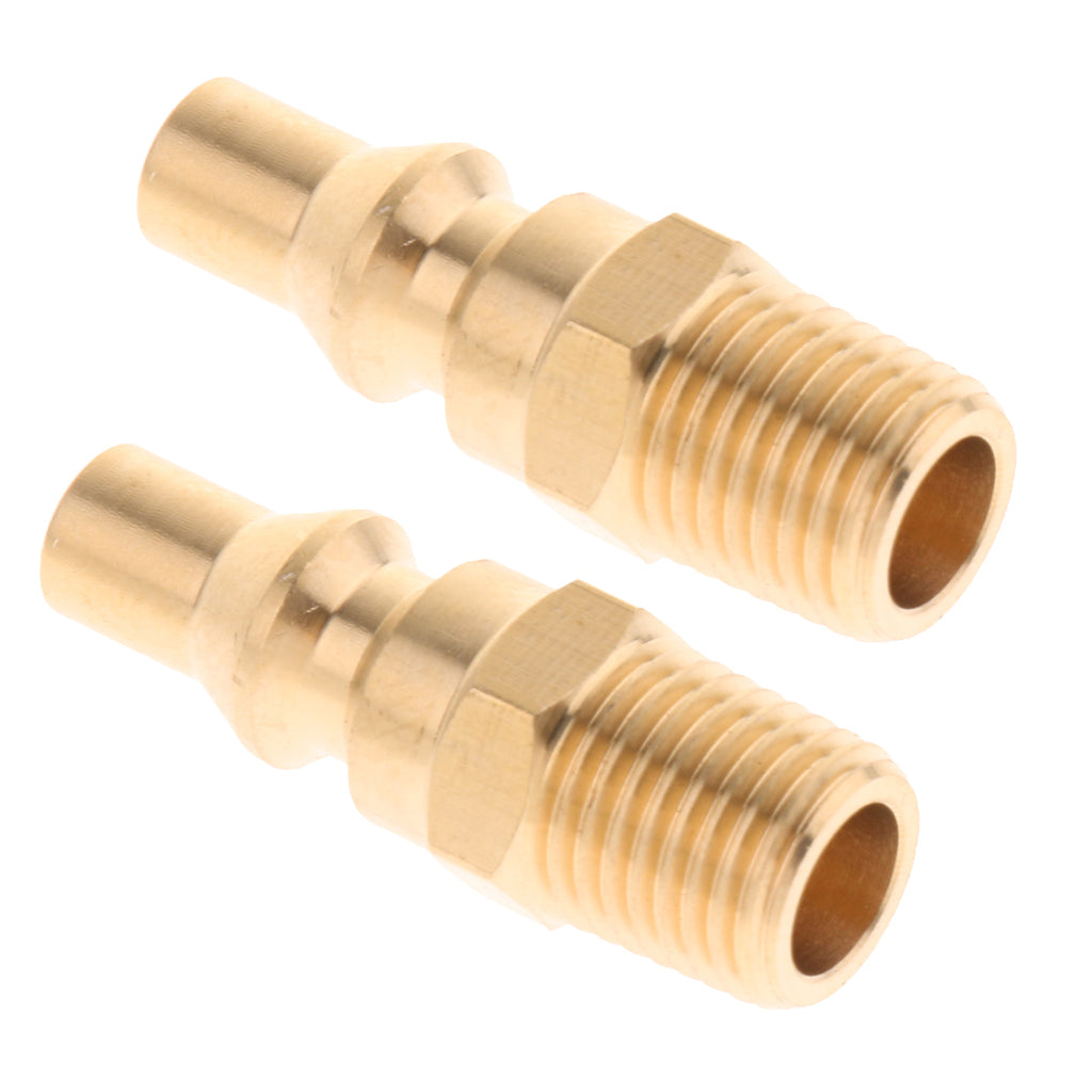 2pcs Brass 1/4 Propane Gas Quick Connector Adapter Hose Quick Disconnect"