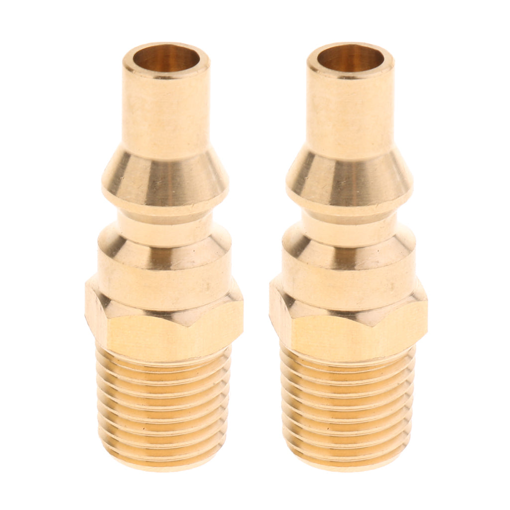 2pcs Brass 1/4 Propane Gas Quick Connector Adapter Hose Quick Disconnect"