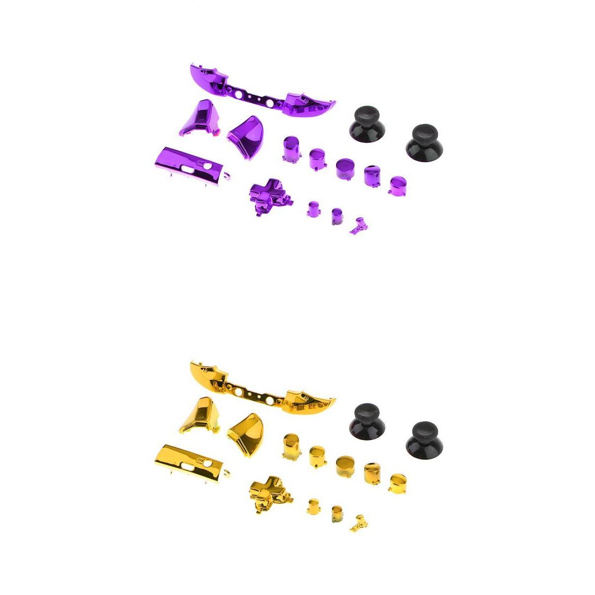 2Piece Full Button Set Chrome Bumper ABXY Mod Kit For One S Controllers