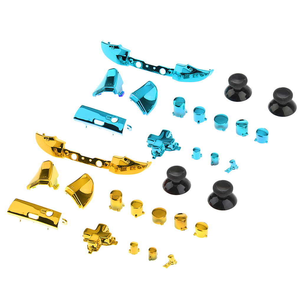 2Pack Full Button Set Chrome Bumper ABXY Mod Kit For One S Controllers