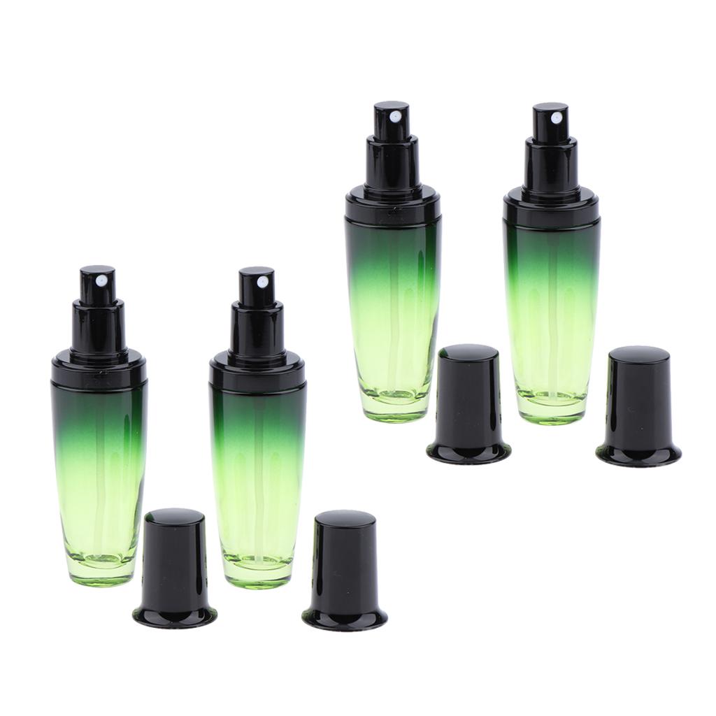 4x Empty Glass Makeup Container Face Cream Jar Travel Pump Spray Bottle 50ml