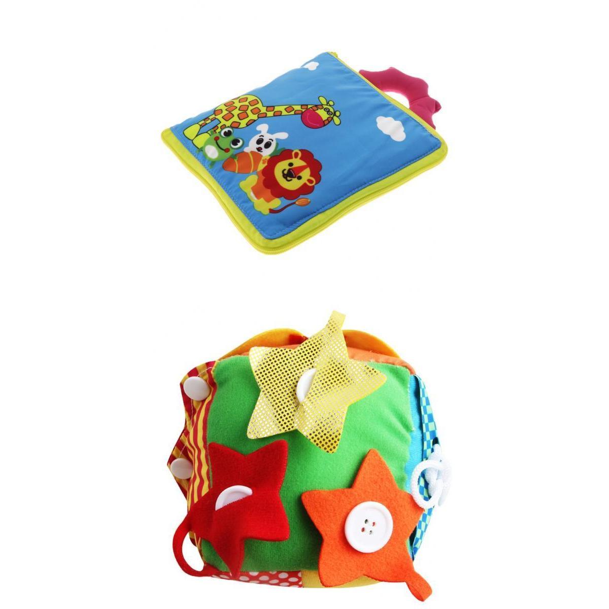 2 Set Basic Life Skill Educational Toy Learn to Zip Button Snap Buckle Tie