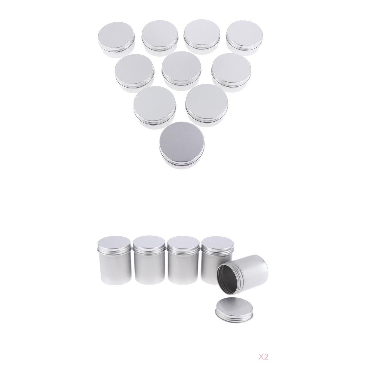 20Pcs Round Aluminum Tin Jar Cosmetic Empty Cream Container Lip Balm Tea Can