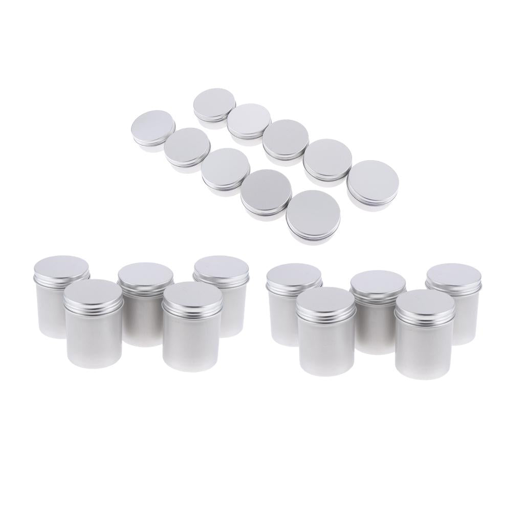 20Pcs Round Aluminum Tin Jar Cosmetic Empty Cream Container Lip Balm Tea Can