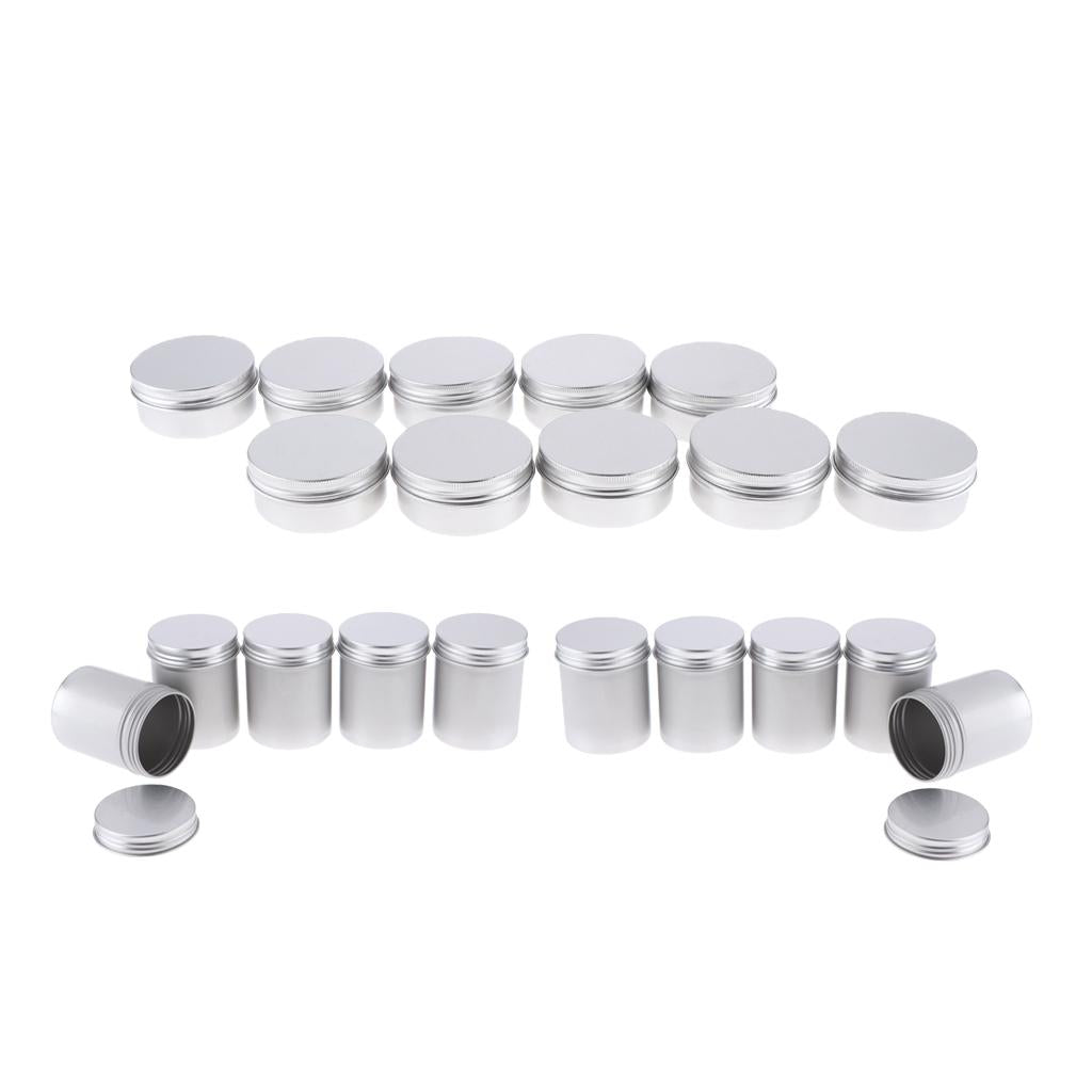 20Pcs Round Aluminum Tin Jar Cosmetic Empty Cream Container Lip Balm Tea Can