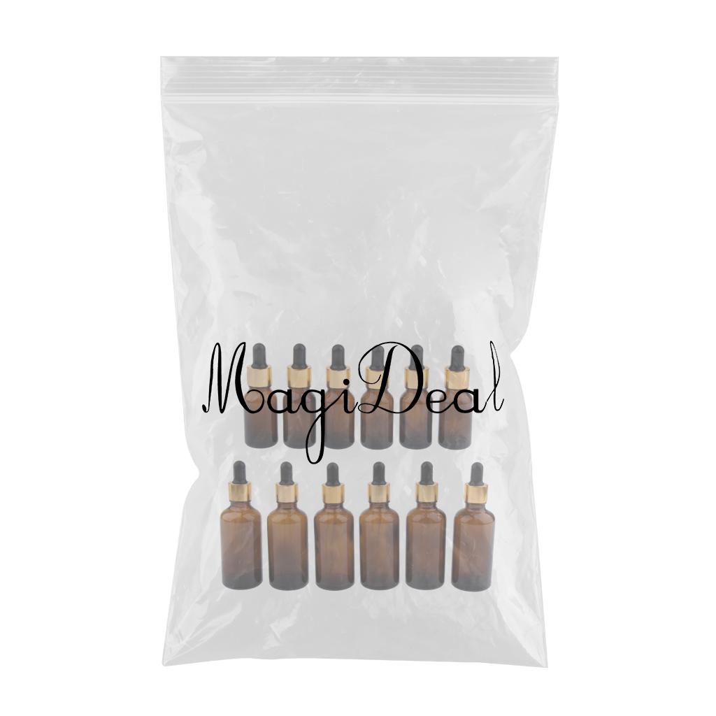 12X Empty Dropper Bottles Refillable Essential Oils Cosmetics Jar Cannings