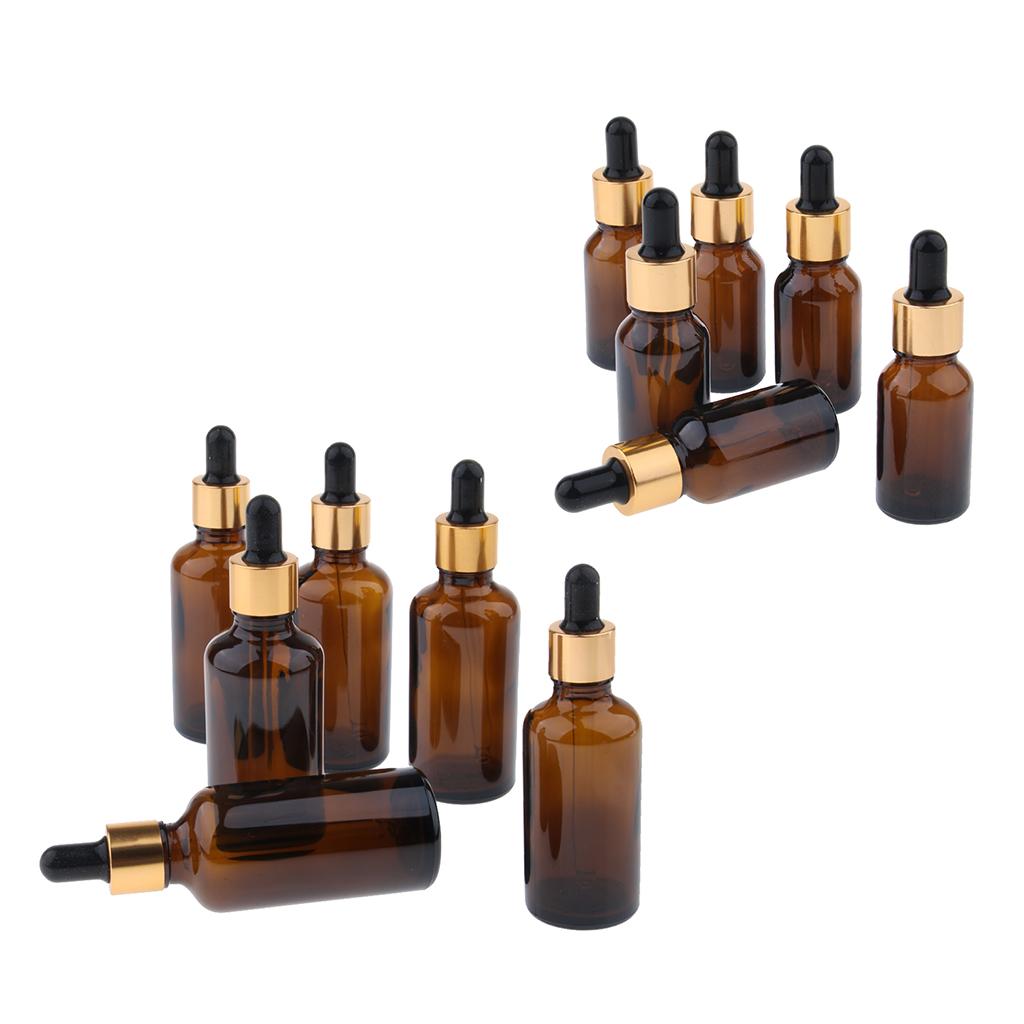 12X Empty Dropper Bottles Refillable Essential Oils Cosmetics Jar Cannings