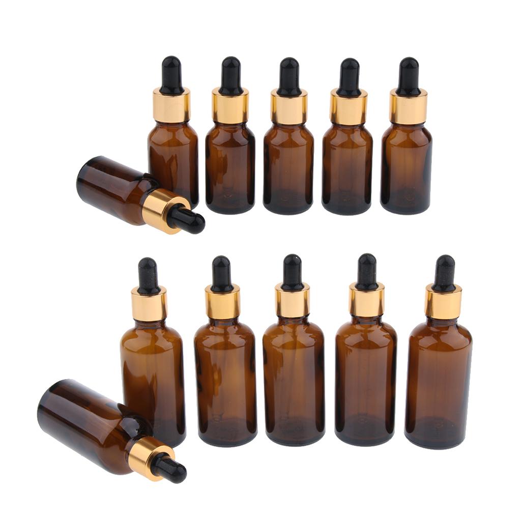 12X Empty Dropper Bottles Refillable Essential Oils Cosmetics Jar Cannings